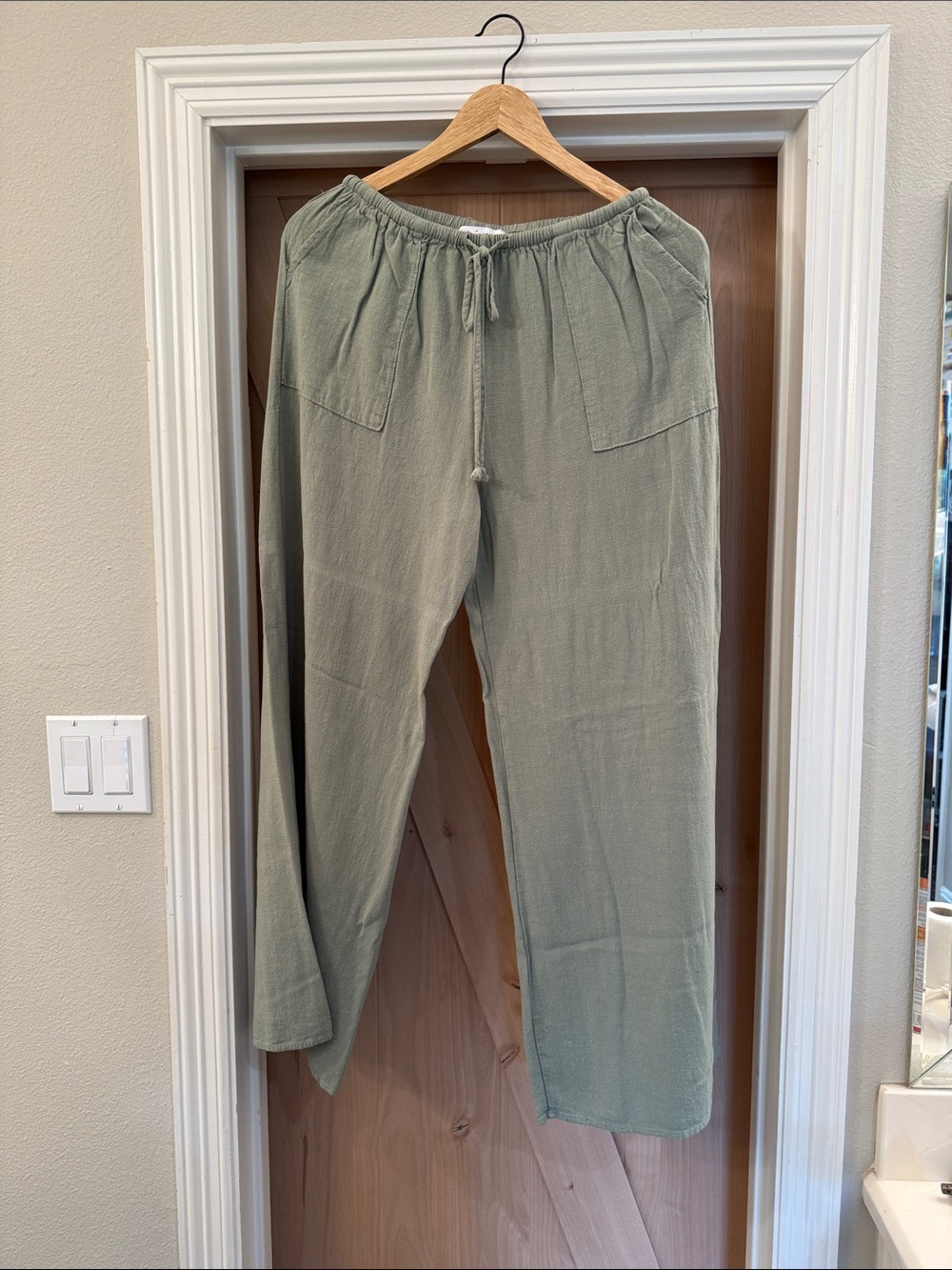 Carly Jean Los Angeles Wide-Leg Drawstring Pants - Sage